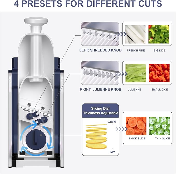 Multi-Function 4-in-1 Vegetable Cutter- Fast, Safe & Perfect Vegetable Cutting in Seconds